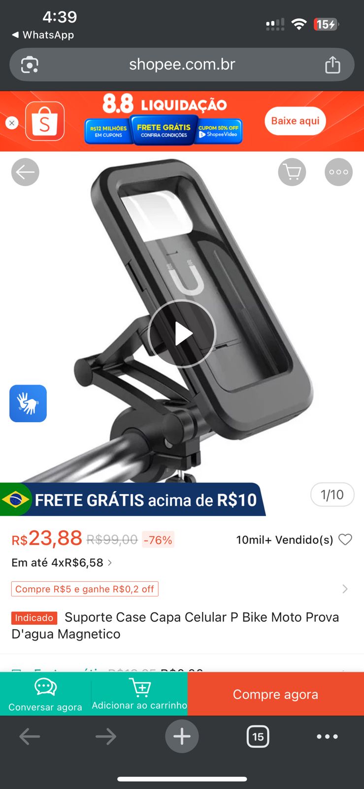 SUPORTE DE CELULAR IMPERMEÁVEL