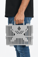 churrasqueira tipo maleta de aço