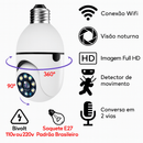 Lâmpada Câmera Segurança Wi-Fi, com visão noturna