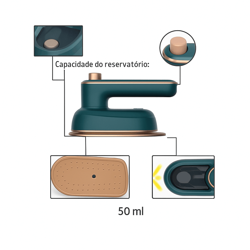 Mini Ferro De Passar Roupas A Vapor