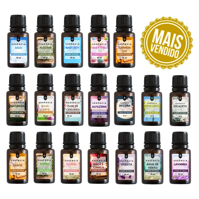 Essências Premium Hidrossolúveis – Kit 5 Aromas