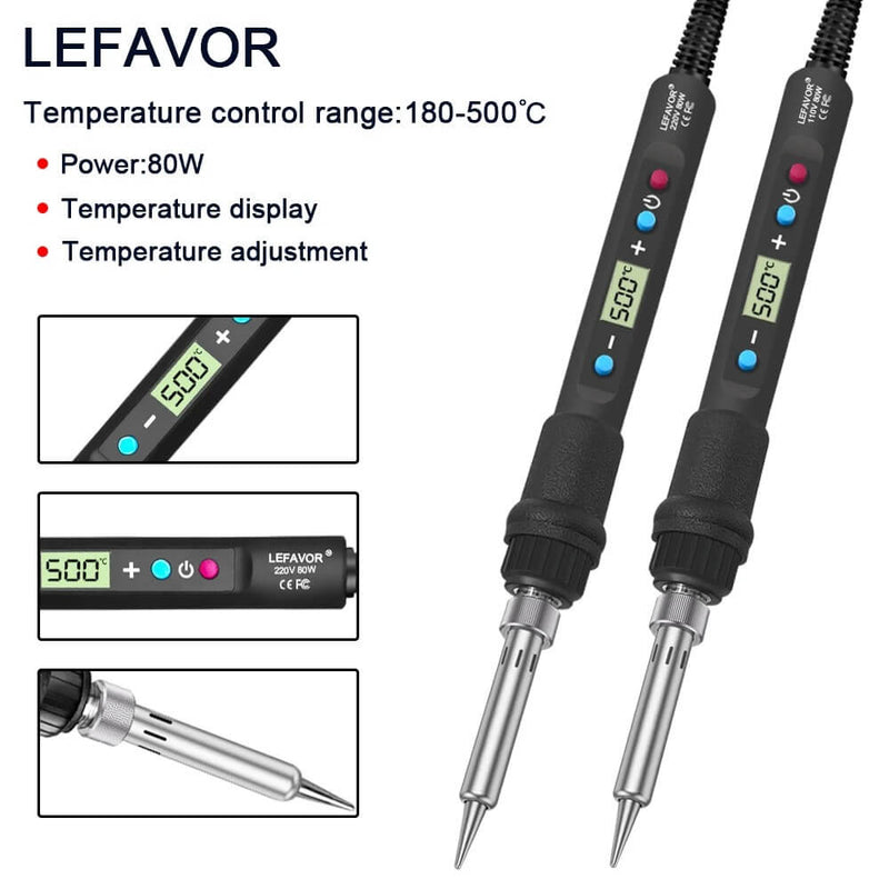 Conjunto de ferro de solda com display digital
