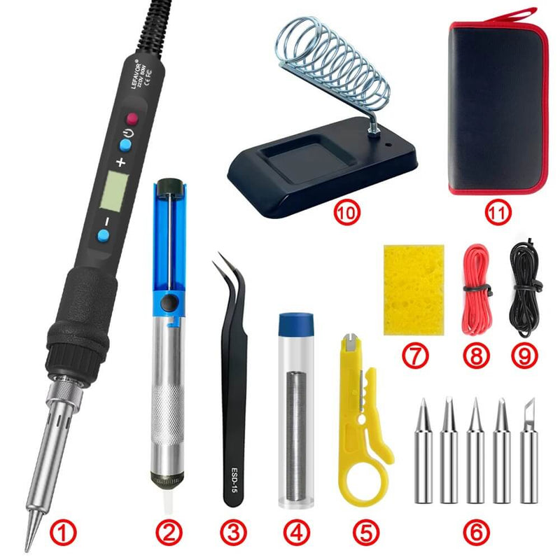 Conjunto de ferro de solda com display digital